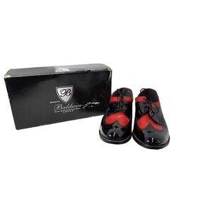Stacy Baldwin Black/Red Wingtip Spectator Leather Oxford Shoes Size 11EE EUC